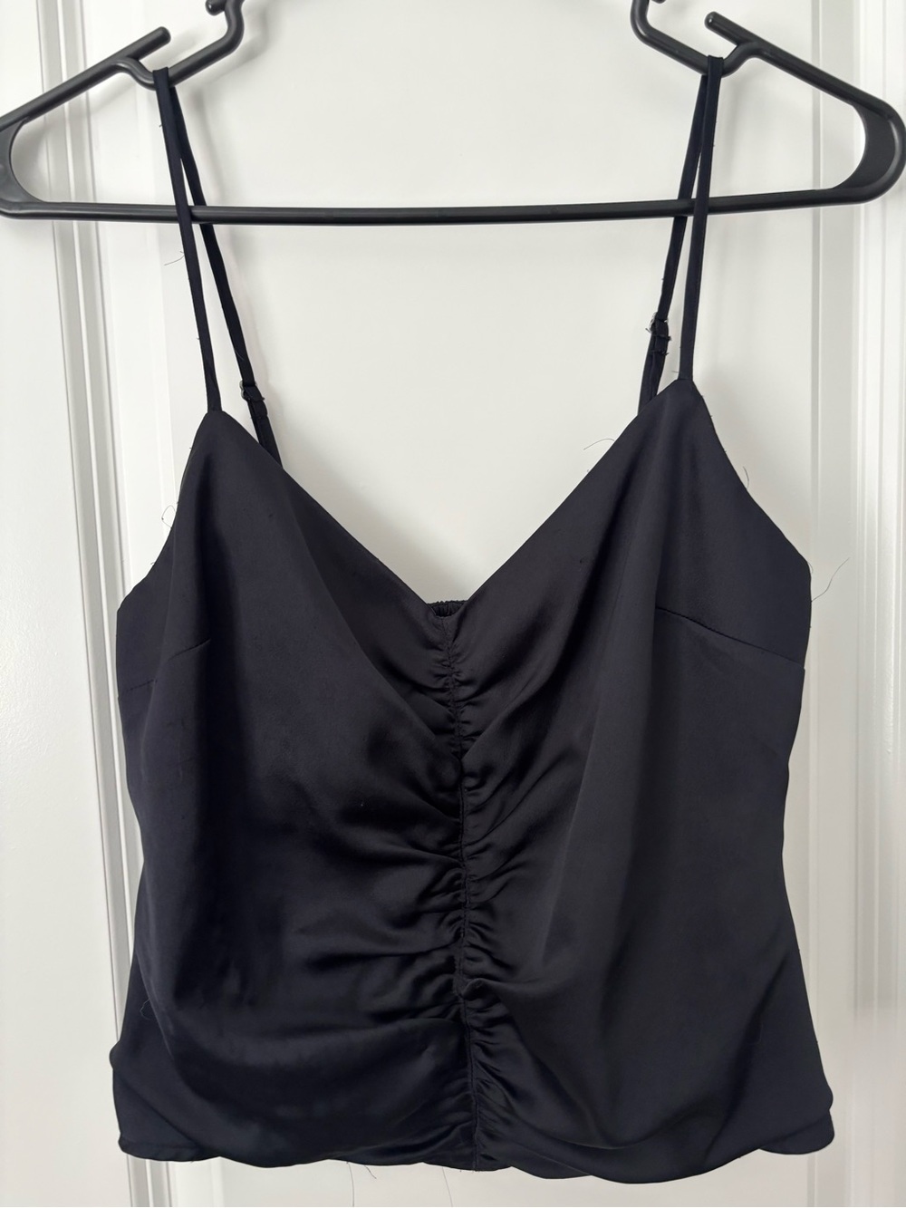 Abercrombie & Fitch Black Ruched Front Cami Tank Top